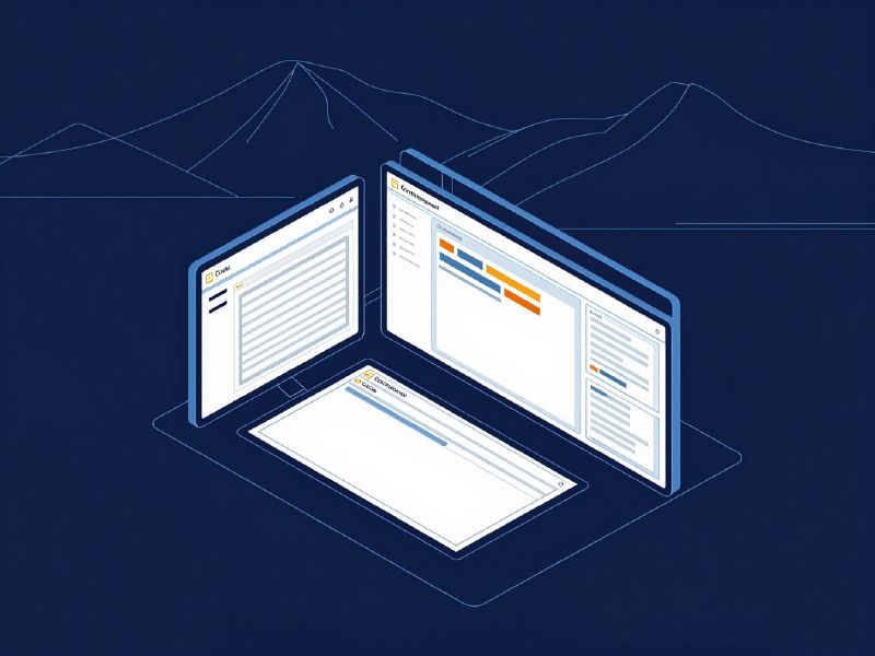 Illustration: a content editor with blocks being arranged into a page layout